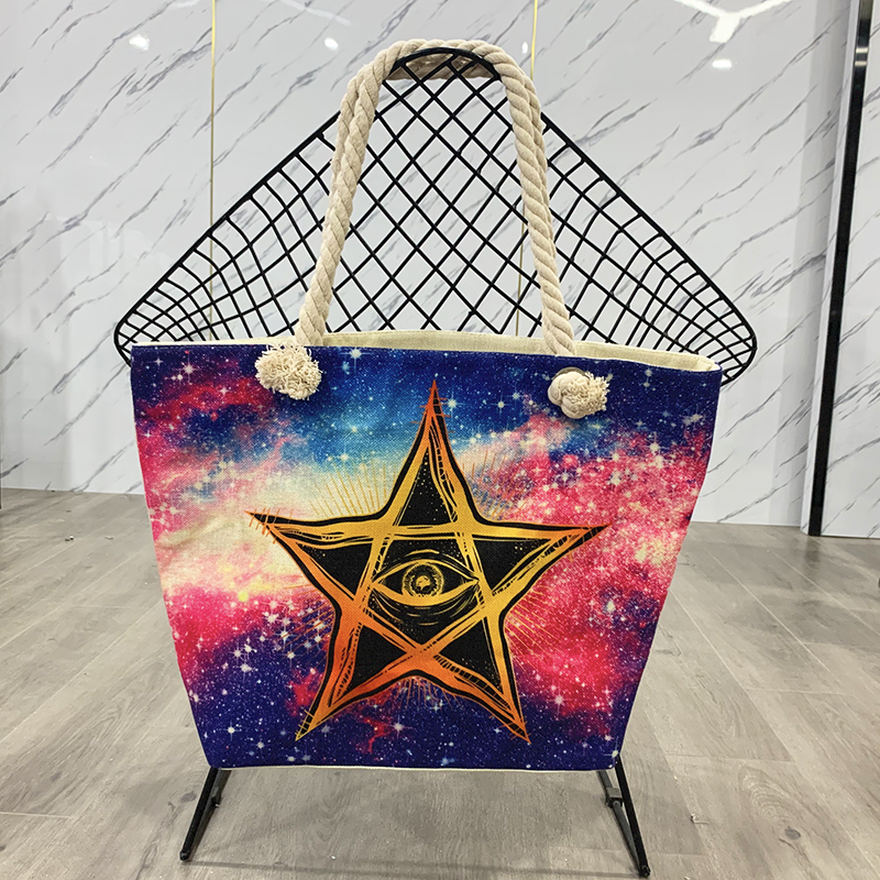 Star Perfect Printing Beach Bag with BIG Carry Strap Retro and Classic Merser Outdoor